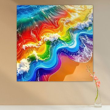 Pride-drieluik aan de stralende oceaan van AidasignArt
