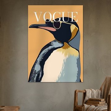 Stylish wearing sunglasses blowing pink bubble gum vogue poster