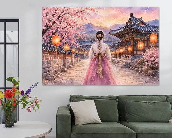 Voorbeeld van het werk in een kamer