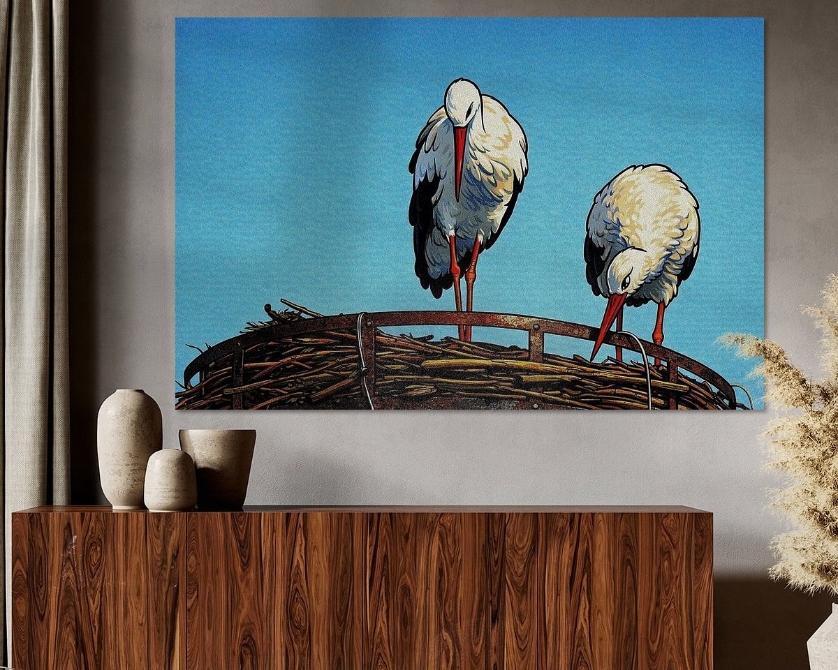 Voorbeeld van het werk in een kamer