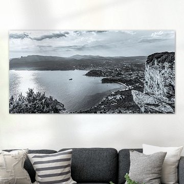 Corniche des Crêtes on the Côte d'Azur – monochrome by Werner Dieterich