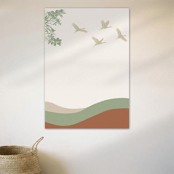 Japandi - Triptyque de style Japandi (2 sur 3) sur AidasignArt