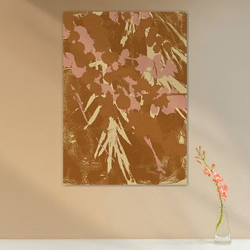 Warmes Orange botanisches Wandbild, minimalistische Natur von Dina Dankers