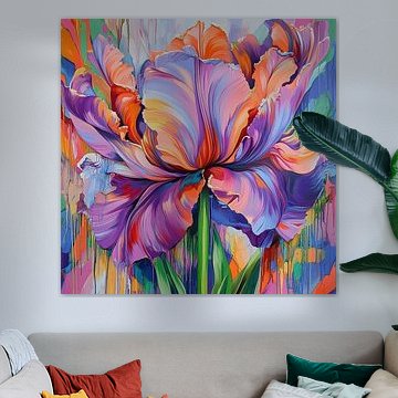 Lively flower tulip and colourful by Wilma Mesman