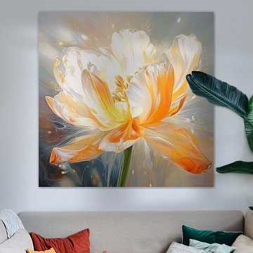 Ruhige Tulpe Blume botanisches Artwork