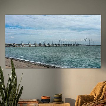 Delta-Maßnahmen in Zeeland: der Oosterschelde-Deich.