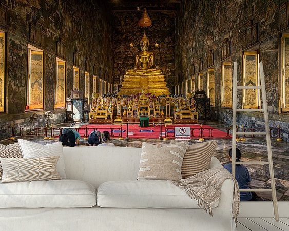 Voorbeeld van het werk in een kamer