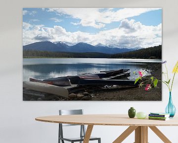 Canoes in beautiful landscape by Anouk Noordhuizen