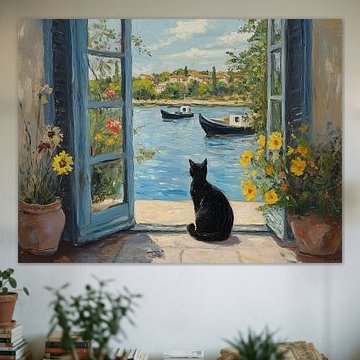 Cat at the window by Tom Vermeersch