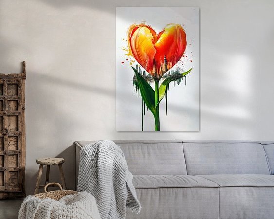 Voorbeeld van het werk in een kamer
