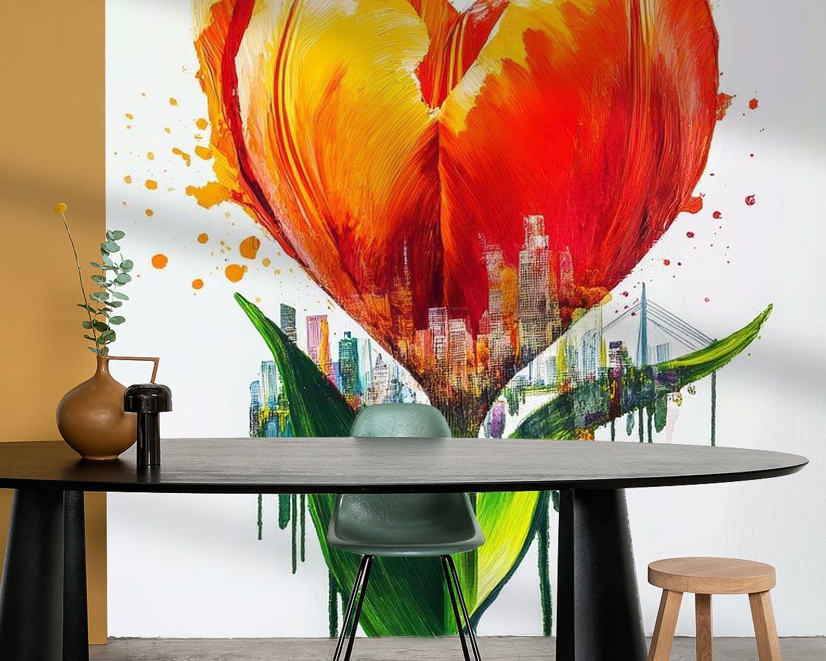 Voorbeeld van het werk in een kamer