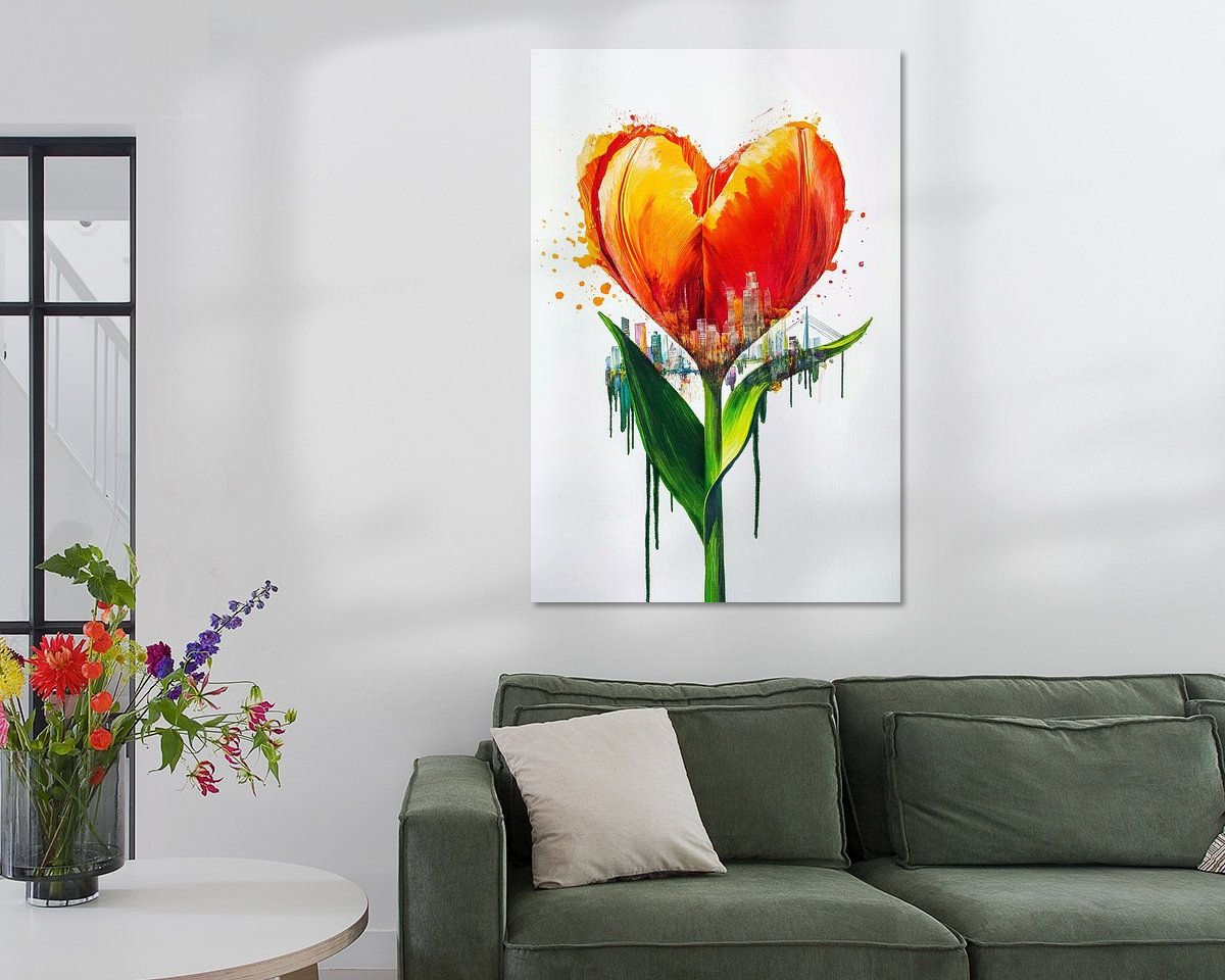 Voorbeeld van het werk in een kamer