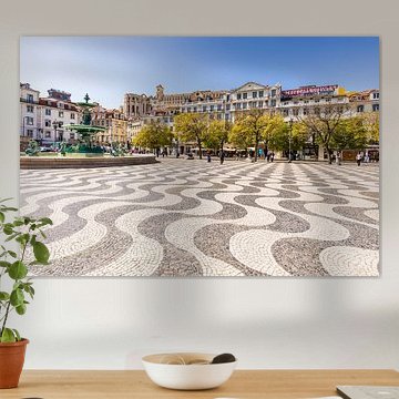 Platz Rossio in der Unterstadt (Baixa) von Lissabon von Werner Dieterich