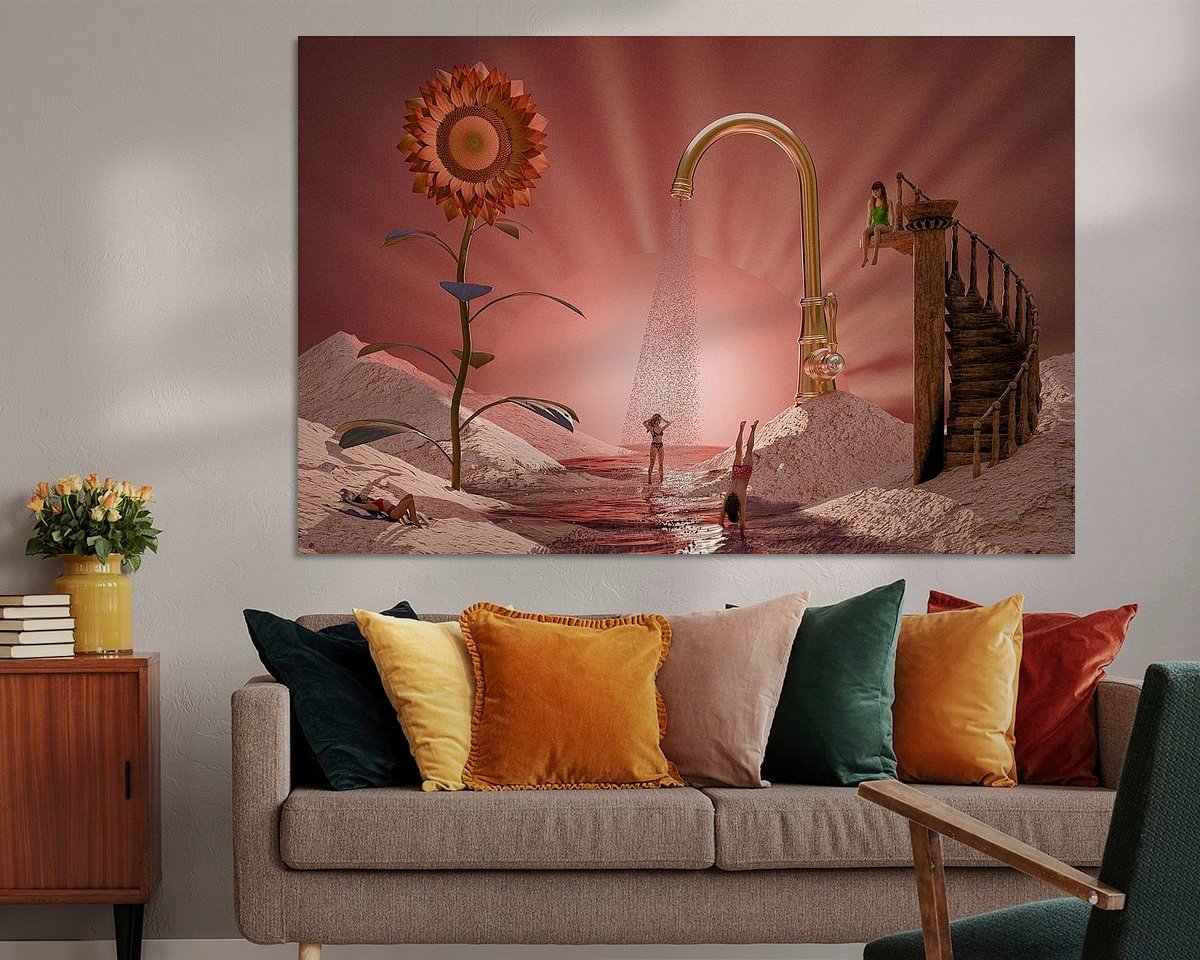 Voorbeeld van het werk in een kamer