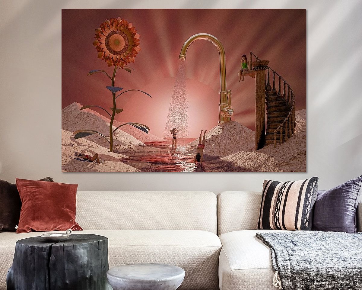 Voorbeeld van het werk in een kamer