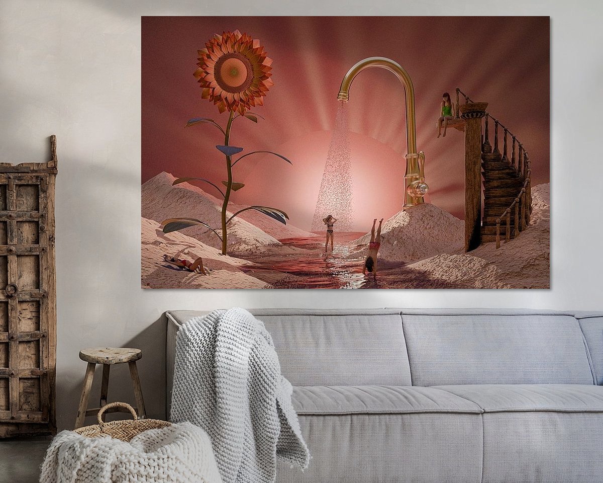 Voorbeeld van het werk in een kamer