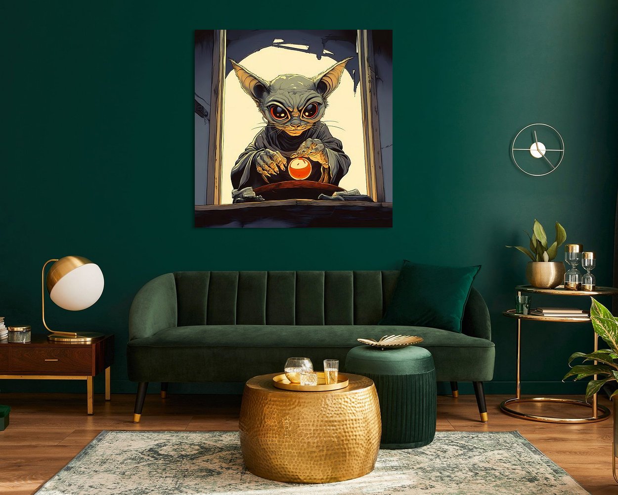 Voorbeeld van het werk in een kamer