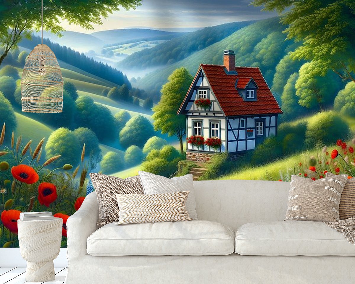 Voorbeeld van het werk in een kamer