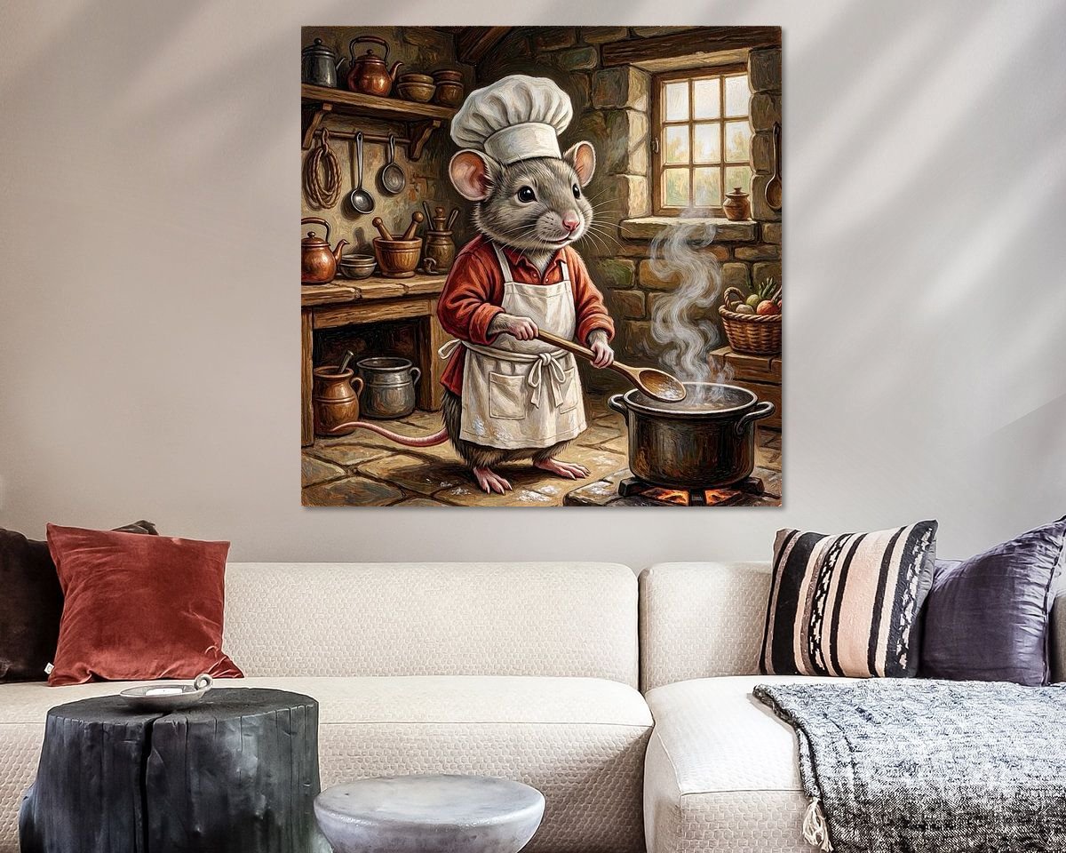 Voorbeeld van het werk in een kamer