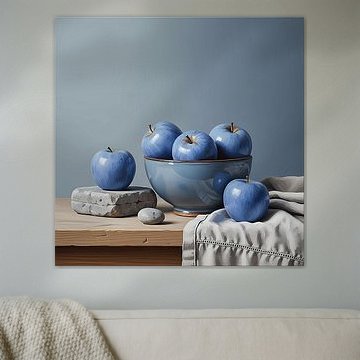 Bloemstuk met kustblauwe appels