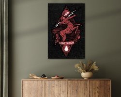Voorbeeld van het werk in een kamer