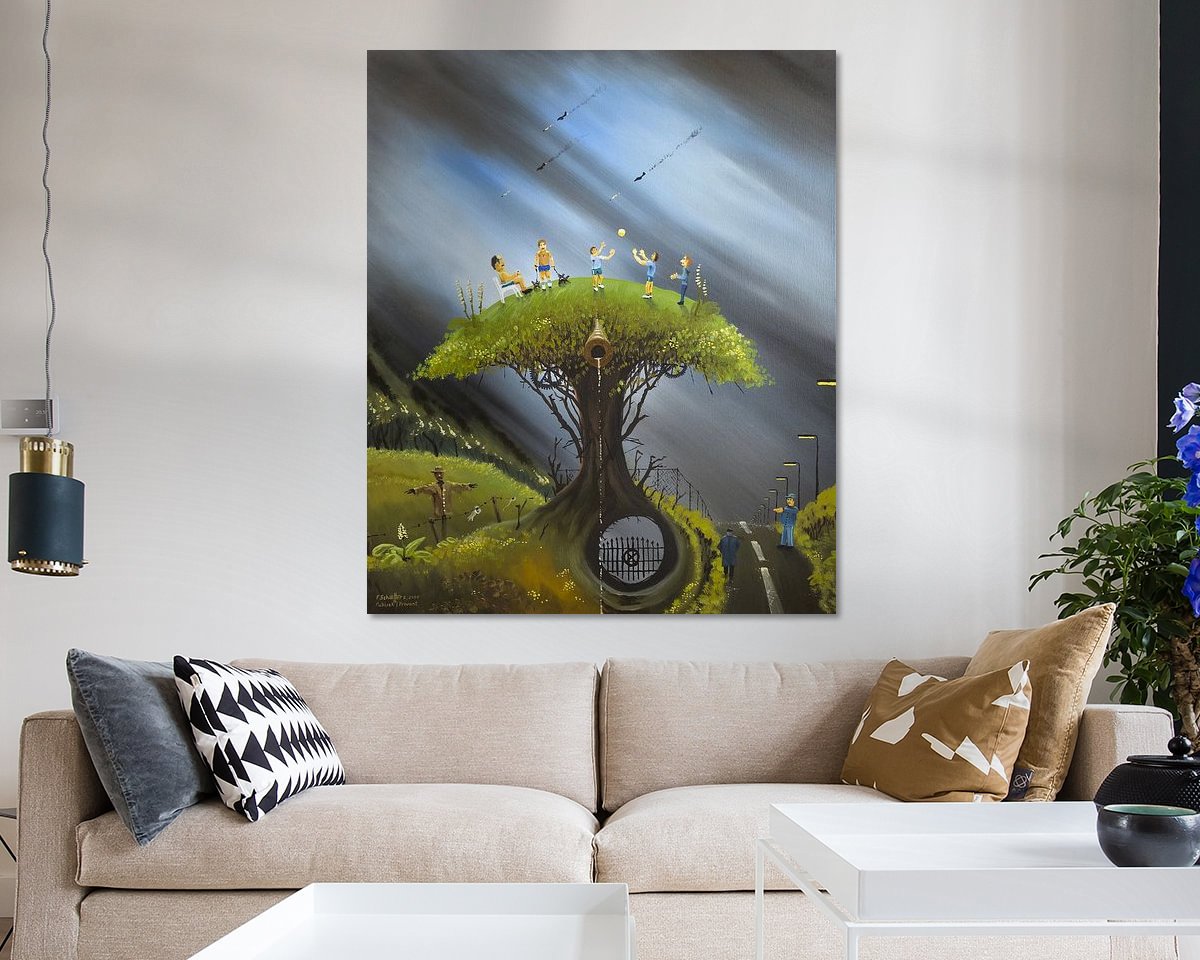 Voorbeeld van het werk in een kamer