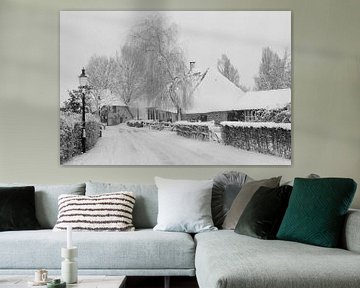 Giersbergen in de winter, zwart wit. van Jani Moerlands