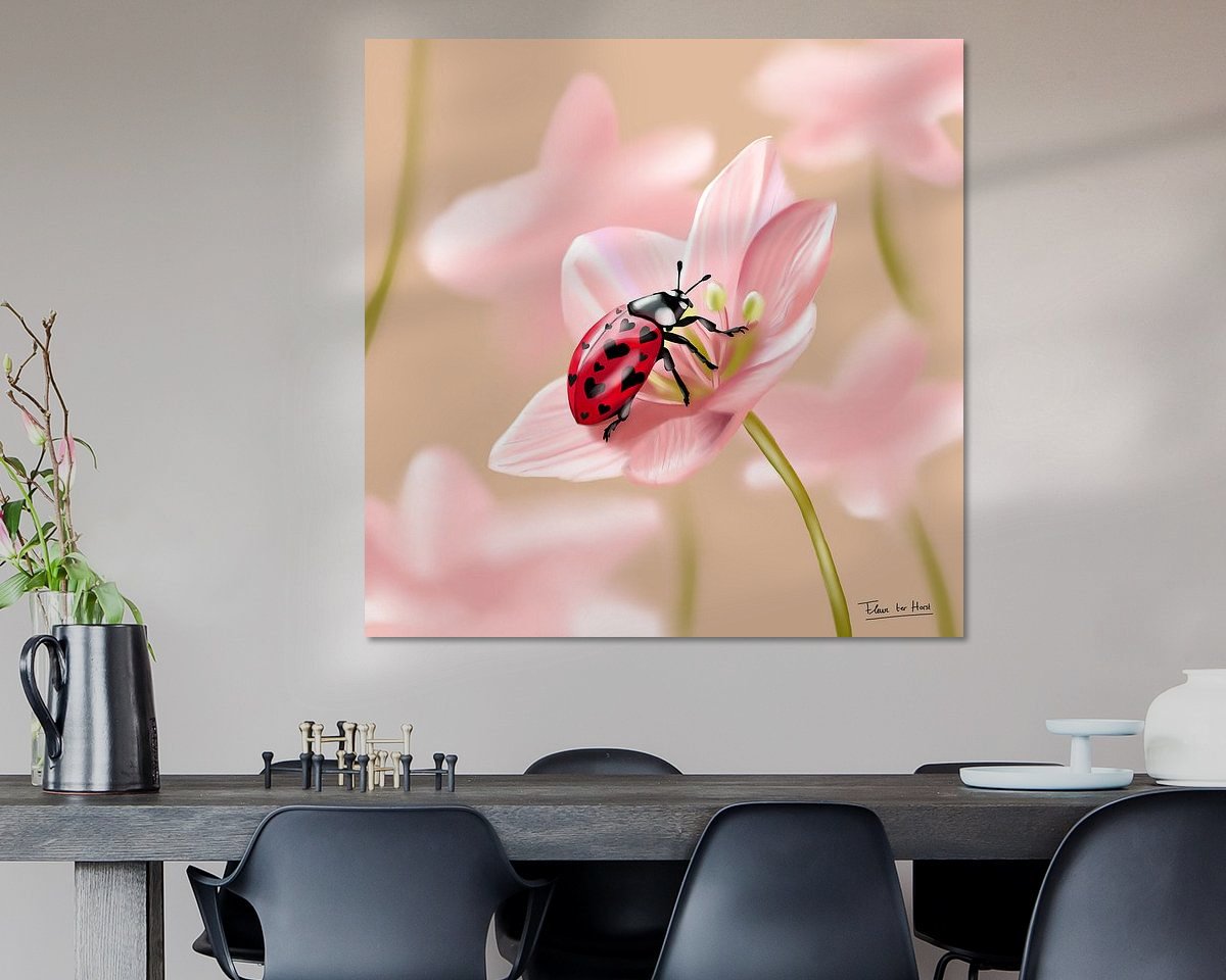 Voorbeeld van het werk in een kamer