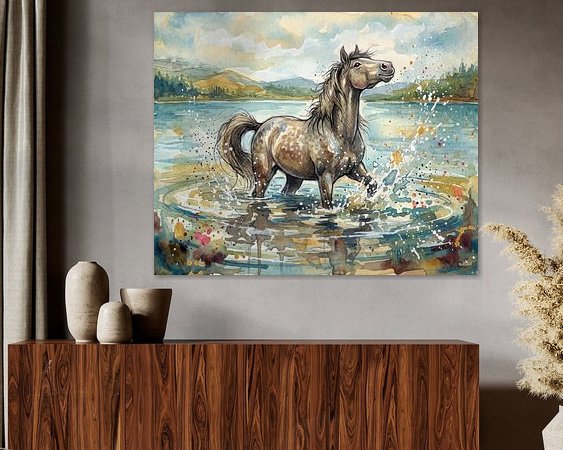 Voorbeeld van het werk in een kamer
