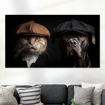 Katze und Hund – Peaky Blinders Panorama von TheXclusive Art