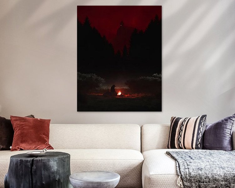 Voorbeeld van het werk in een kamer