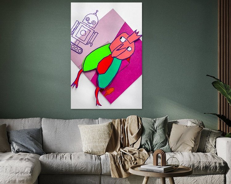 Voorbeeld van het werk in een kamer