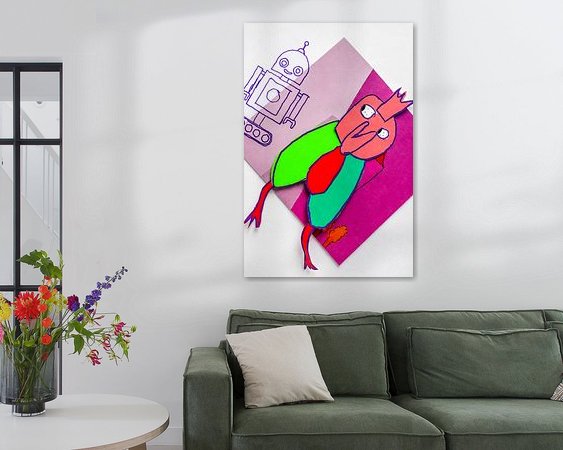 Voorbeeld van het werk in een kamer