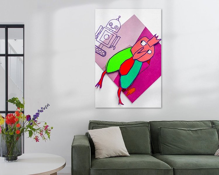 Voorbeeld van het werk in een kamer