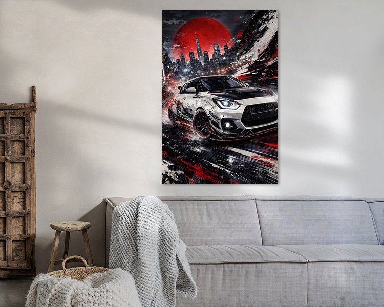Voorbeeld van het werk in een kamer