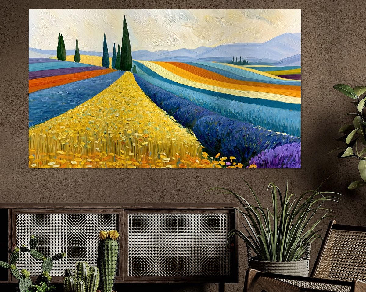 Voorbeeld van het werk in een kamer