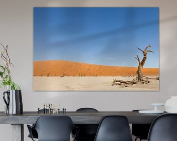 Verlaten landschap in Dodevlei in Namibië van Simone Janssen