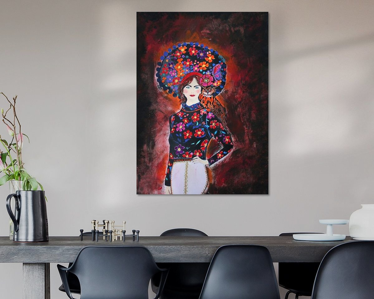 Voorbeeld van het werk in een kamer