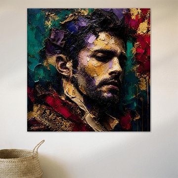 Crimson and Gold Elegia – From the Emerald Nocturnes Collection by Johannas Art Creations