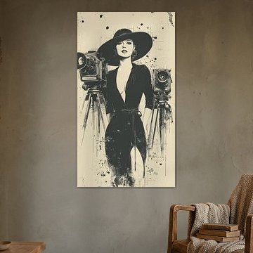 Hollywood-Glamour | Vintage-Frauenporträt mit Kameras von Lauren Wilde