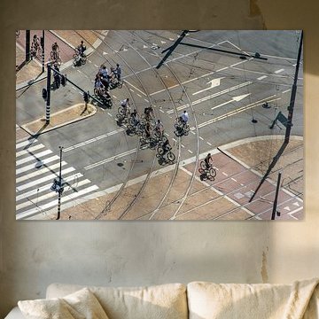 Lijnenspel met fietsers van Frans Blok - foto's, kunst en andere wanddecoratie