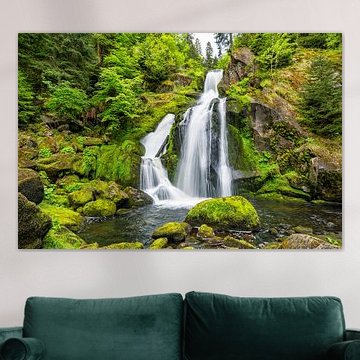 Een uitzicht op de prachtige Triberg-waterval in het Zwarte Woud