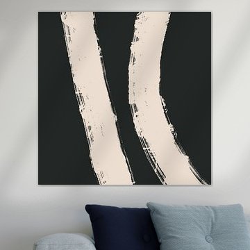 Routes. Peinture abstraite en noir et blanc. sur Dina Dankers