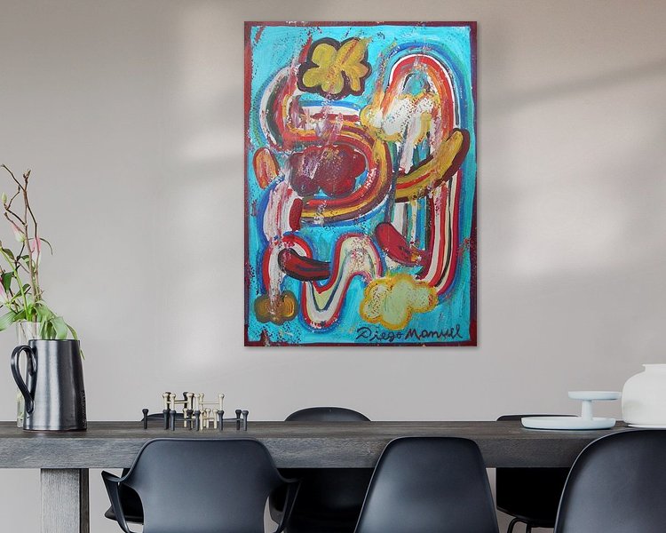 Voorbeeld van het werk in een kamer