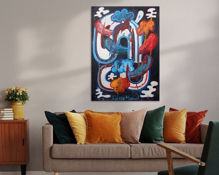 Voorbeeld van het werk in een kamer