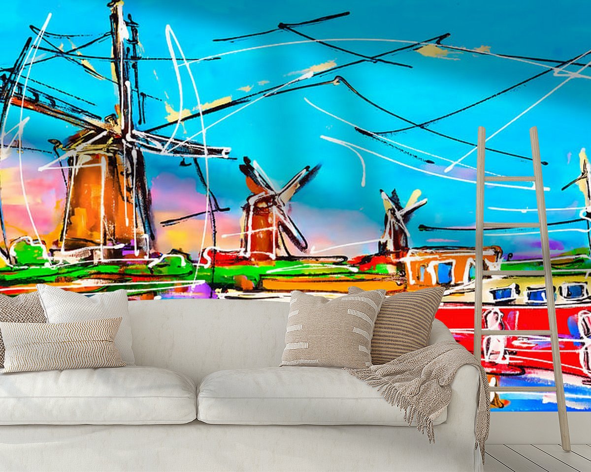 Voorbeeld van het werk in een kamer