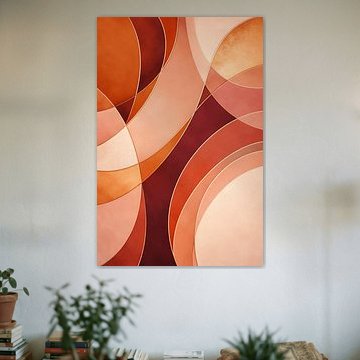 Luxe abstracte lijnen in terracotta en goud van Dante S