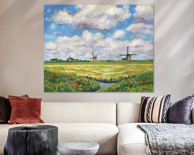 Voorbeeld van het werk in een kamer