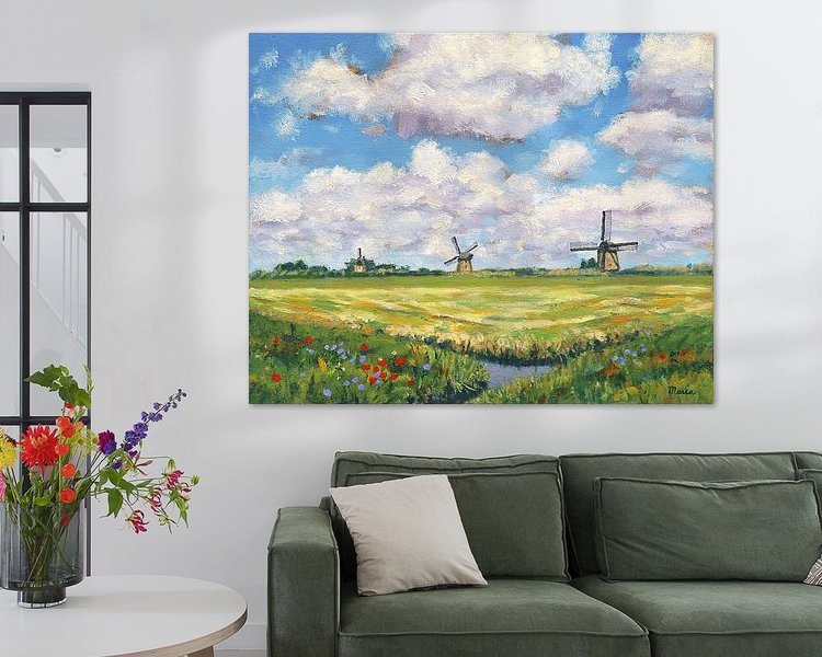 Voorbeeld van het werk in een kamer