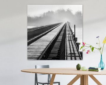 Moerputten Bridge in black and white by Ruud Peters